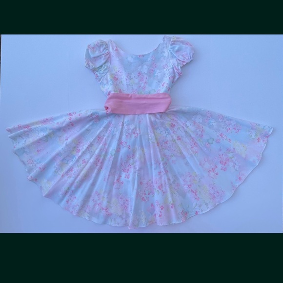 Blueberry Lane 100% Cotton Floral Dress with Detachable Sash Girls Size 8 - Picture 6 of 14